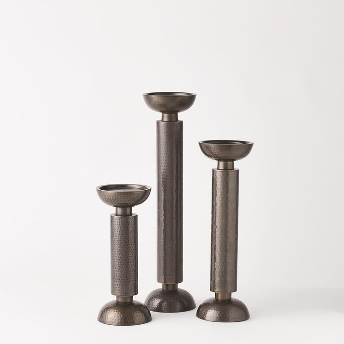 Global Views Temple Candle Holder Bronze