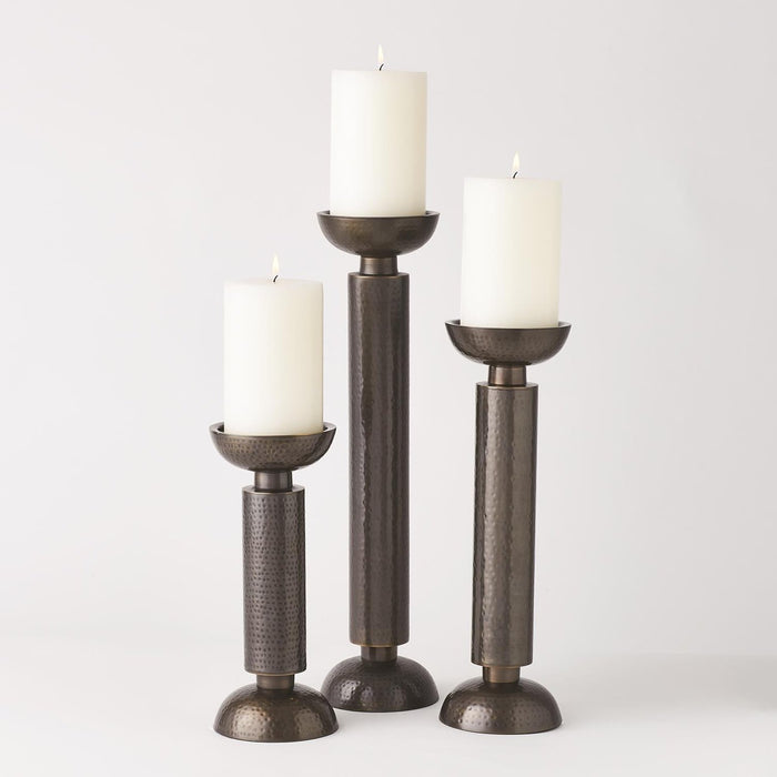Global Views Temple Candle Holder Bronze