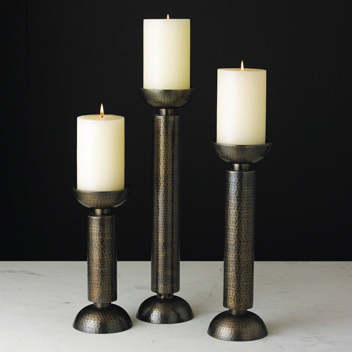 Global Views Temple Candle Holder Bronze