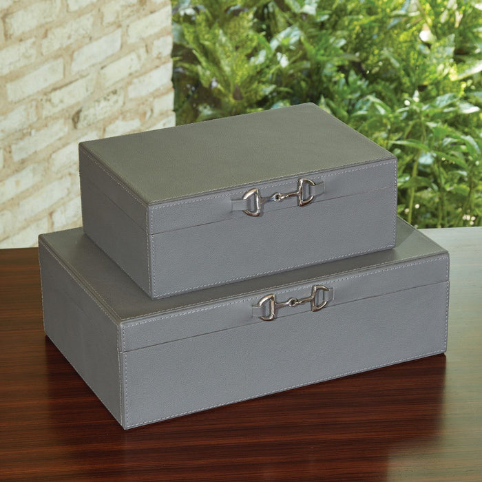 Global Views Stirrup Detail Box Grey