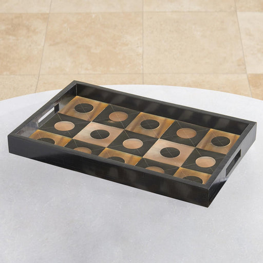 Global Views Horn/Gold Tray