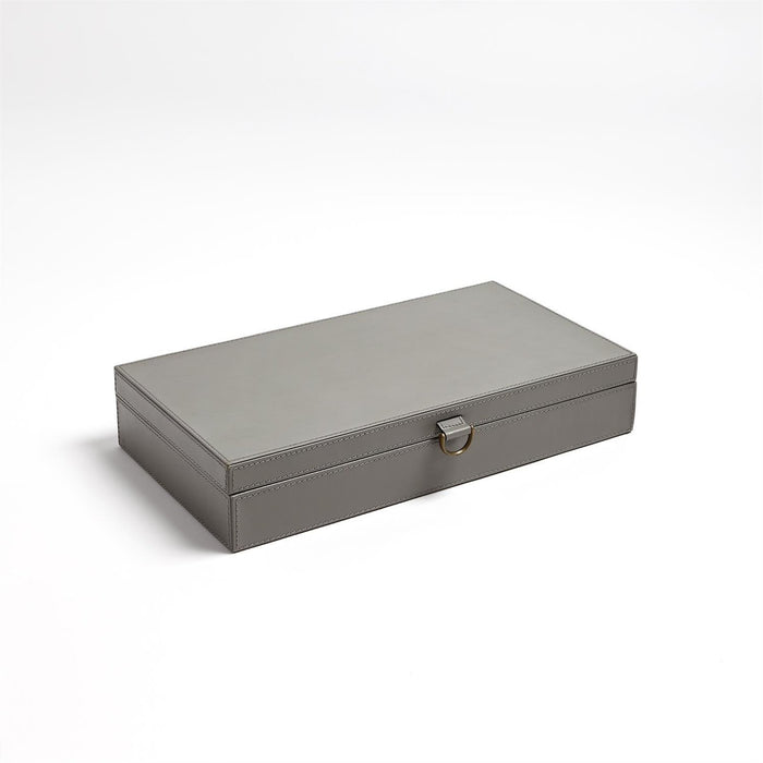 Global Views Marbled Leather D Ring Box