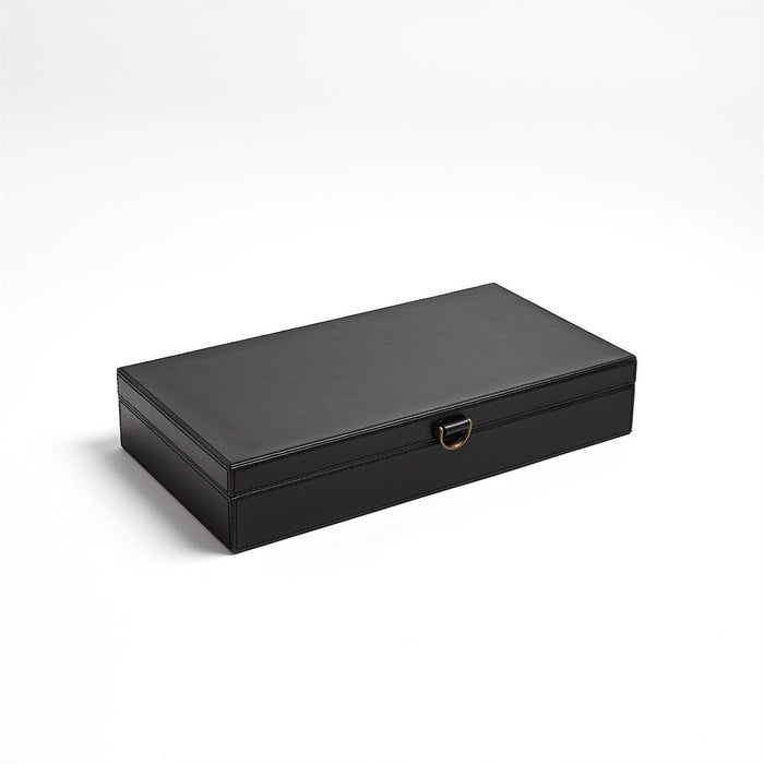 Global Views Marbled Leather D Ring Box