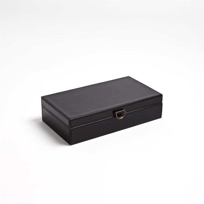 Global Views Marbled Leather D Ring Box