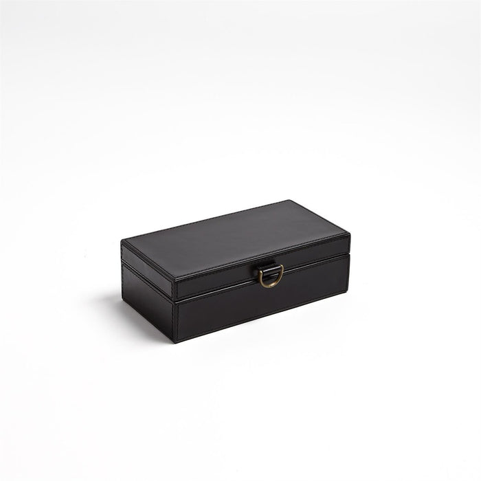 Global Views Marbled Leather D Ring Box