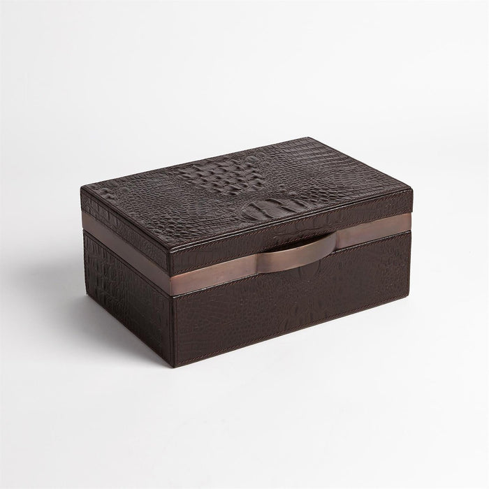 Global Views Croc Box-Chocolate