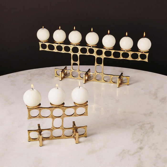 Global Views Circles C/H-Brass Candle Holder