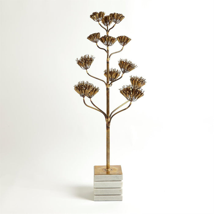 Global Views Blooming Century Plant Sculpture-Brass