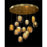 John Richard Bansho: Twenty-One Light Layered Glass Drop Pendant Chandelier