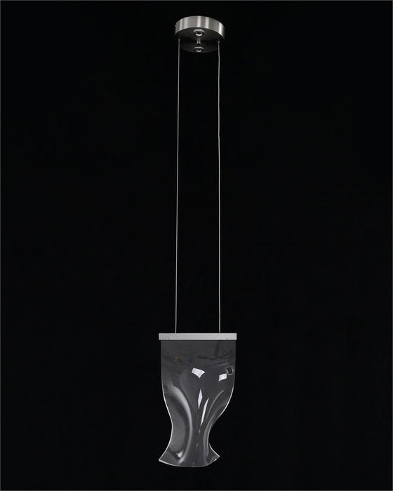 John Richard Nami: Three Light Drop Pendant in Formed Acrylic Wave