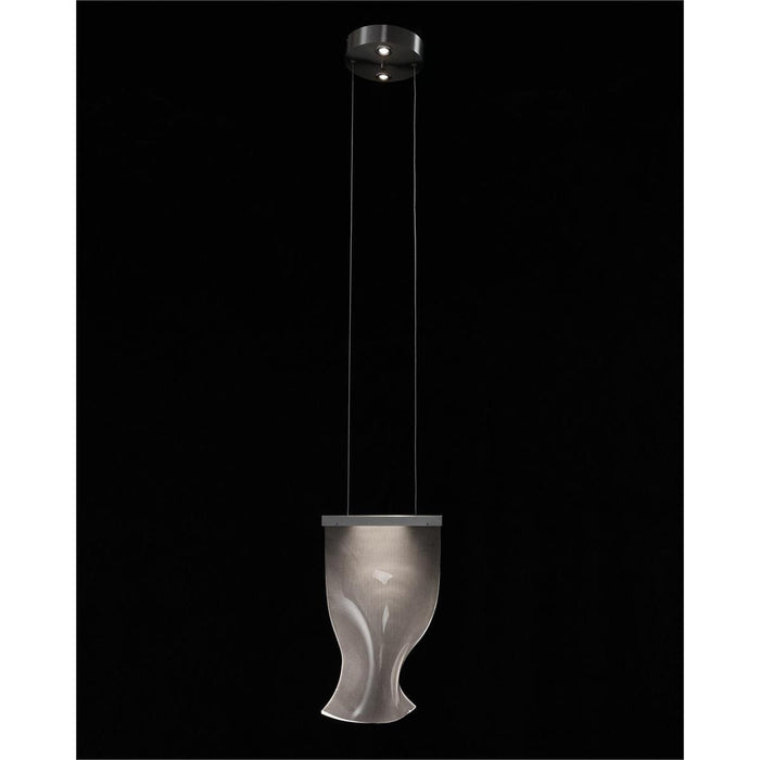 John Richard Nami: Three Light Drop Pendant in Formed Acrylic Wave