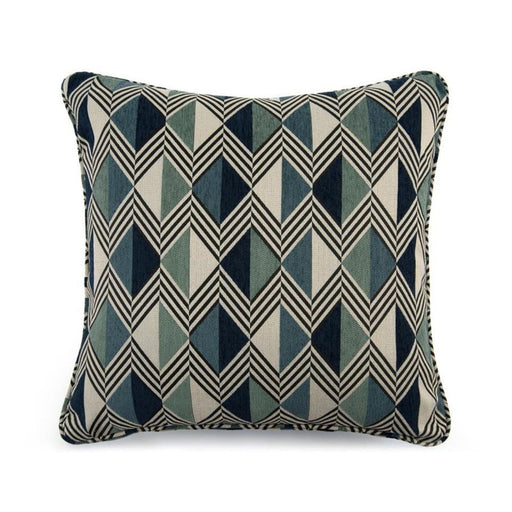John Richard Toss Pillow with a Blue Diamond Pattern