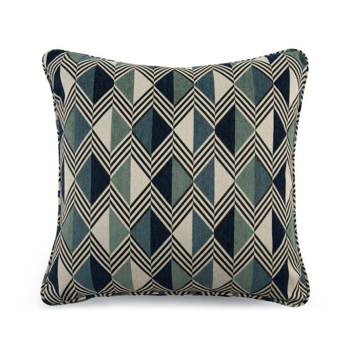 John Richard Toss Pillow with a Blue Diamond Pattern