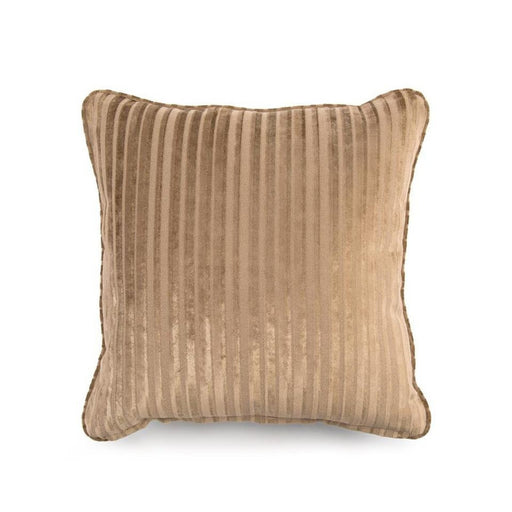 John Richard Toss Pillow in Velvet Stripe Brown