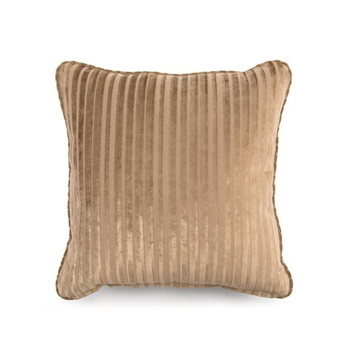 John Richard Toss Pillow in Velvet Stripe Brown
