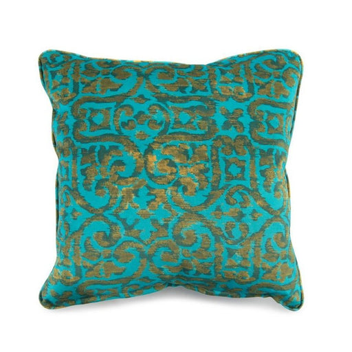 John Richard Toss Pillow with a Work Blue Scroll Pattern