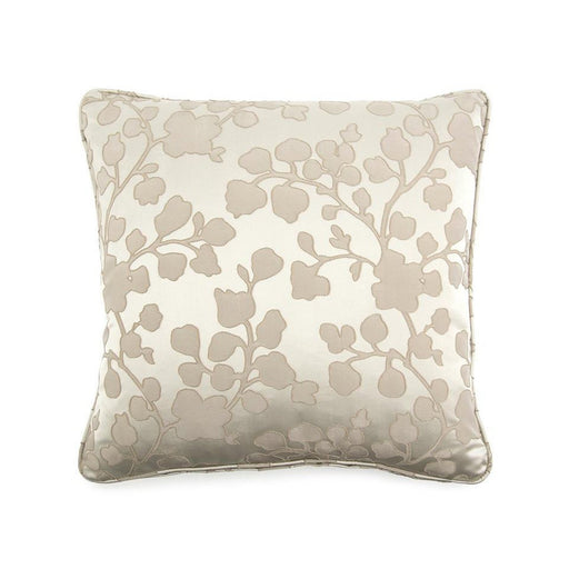 John Richard Toss Pillow with a Floral Taupe Pattern