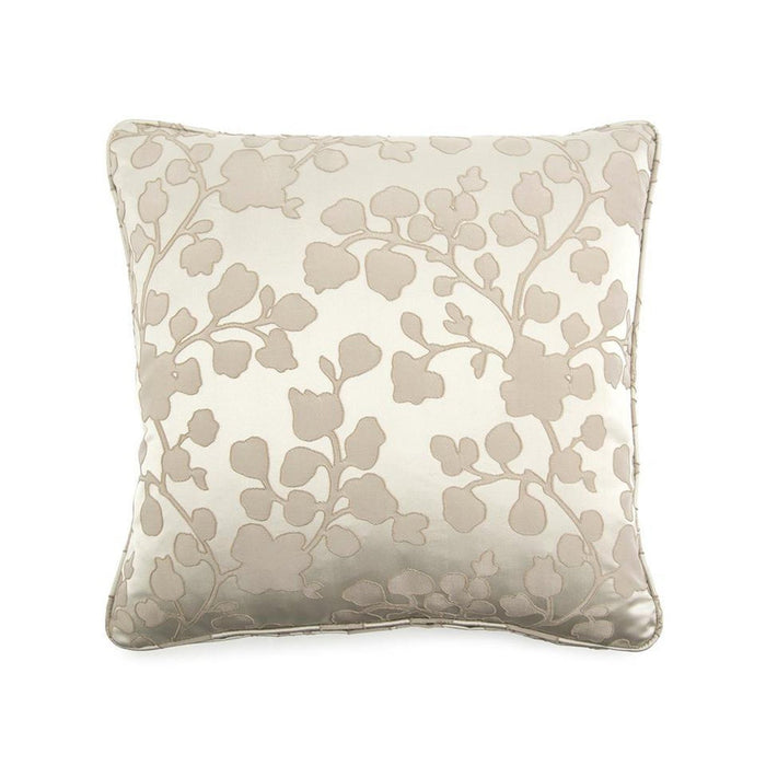 John Richard Toss Pillow with a Floral Taupe Pattern