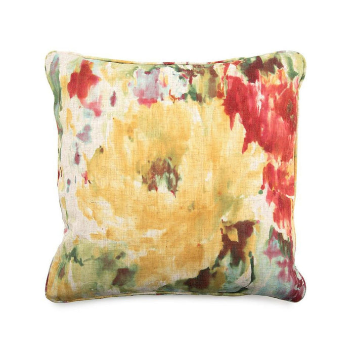 John Richard Toss Pillow with an Abstract Pattern of Multi Colors and Pink Specks