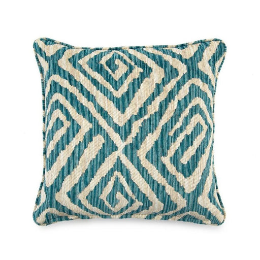 John Richard Toss Pillow with a Cuba Blue Pattern