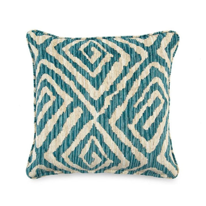 John Richard Toss Pillow with a Cuba Blue Pattern