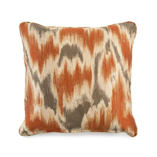 John Richard Toss Pillow with a Watermark Orange Pattern