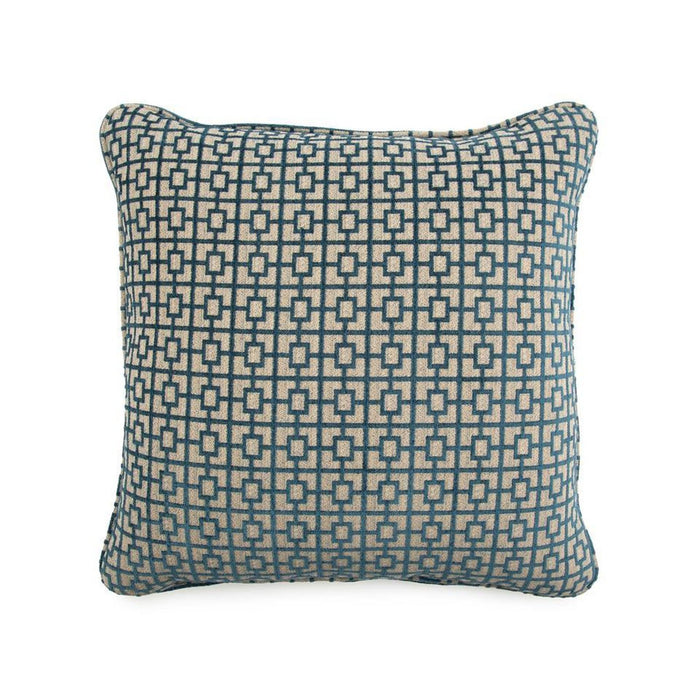 John Richard Toss Pillow with a Blue Geometric Print Pattern