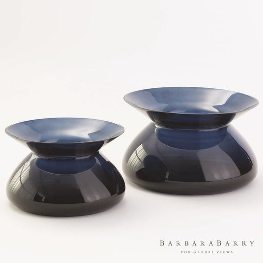 Global Views Chic Collar Vase-Midnight Blue