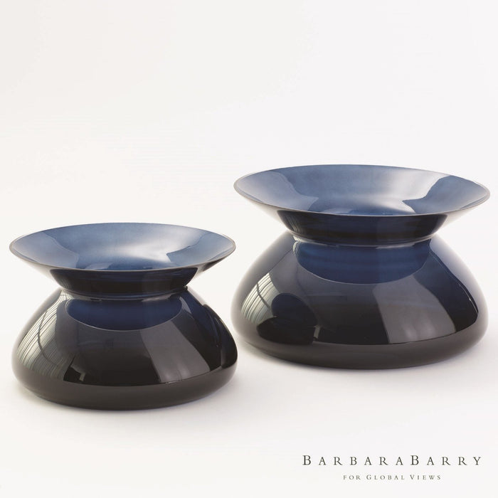 Global Views Chic Collar Vase-Midnight Blue