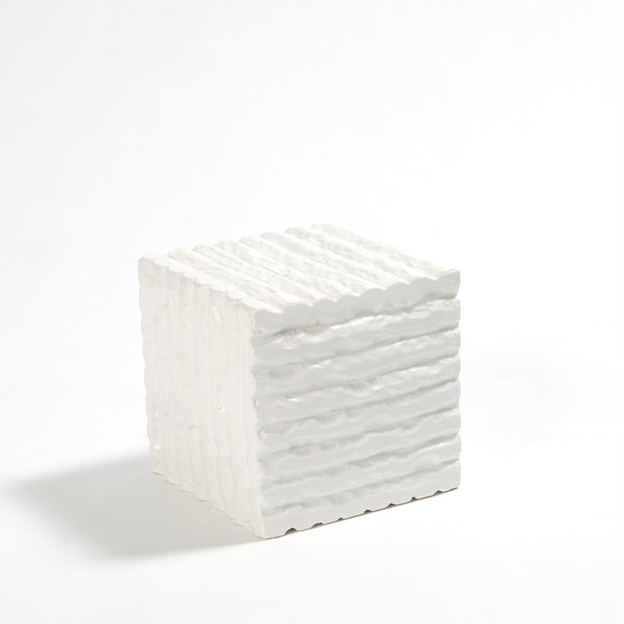 Global Views Vaneau Cube-Matte White