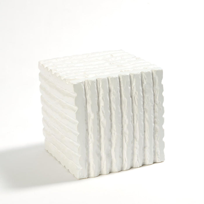 Global Views Vaneau Cube-Matte White