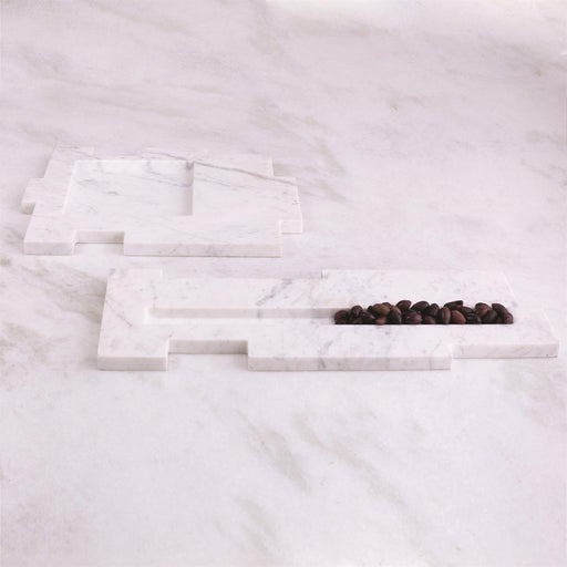Global Views Caillois Tray-White Marble