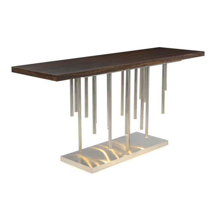 John Richard Illuminated Console Table in Stainless Steel