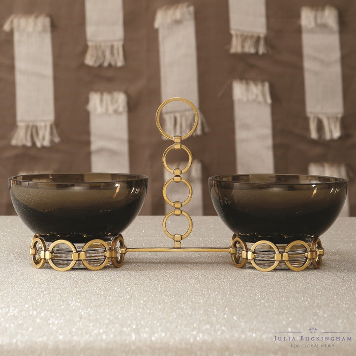 Global Views Bracelet Snack Bowls w/Holder