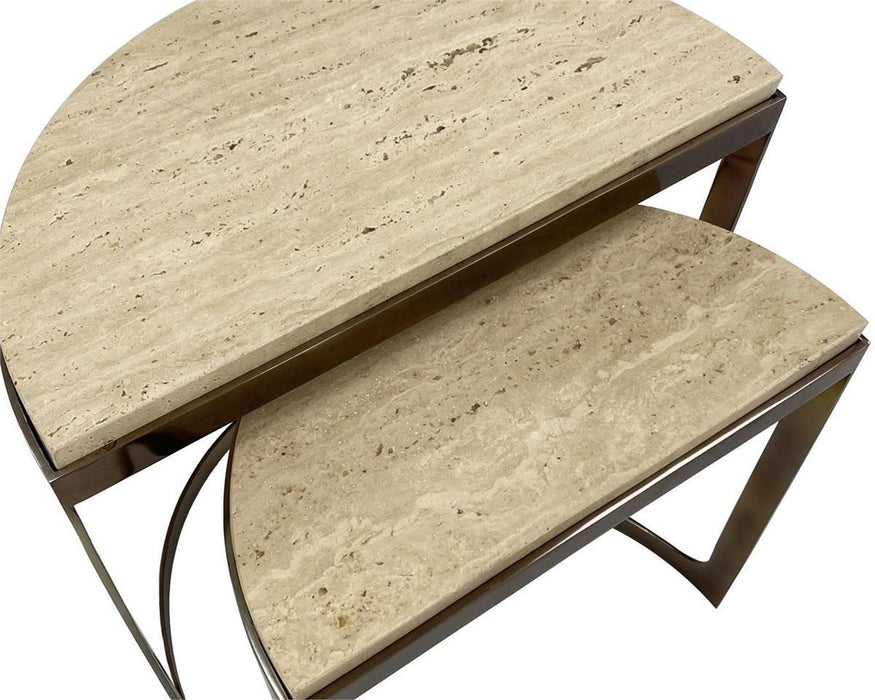 John Richard A Set of Two Marble Nesting Side Tables II