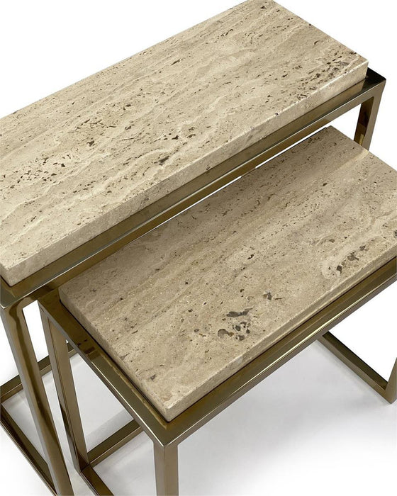 John Richard A Set of Two Marble Nesting Side Tables I