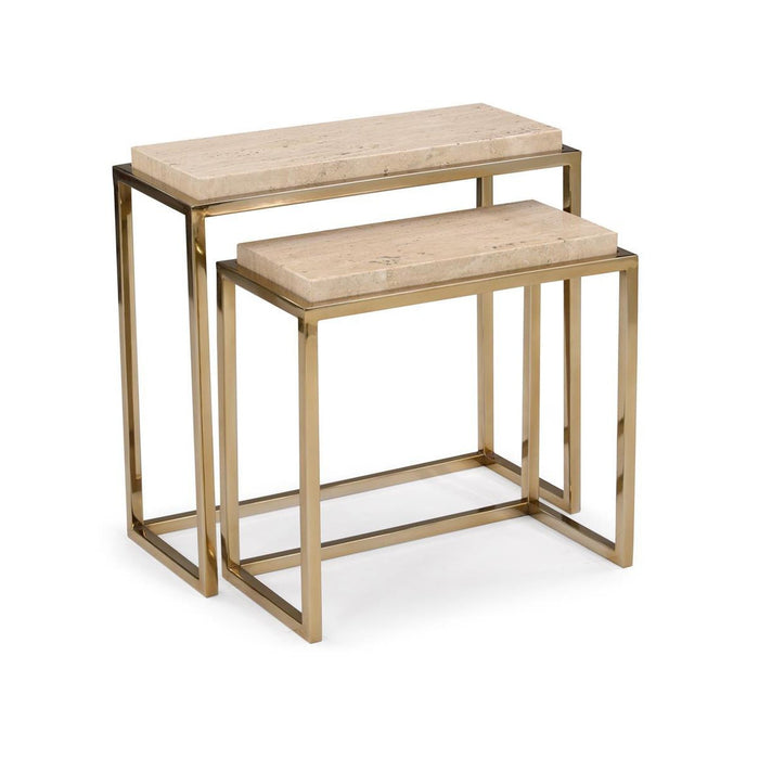 John Richard A Set of Two Marble Nesting Side Tables I