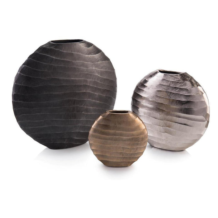 John Richard Set of Three Chiseled Vases