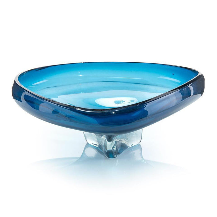 John Richard Blue Sculptural Glass Bowl