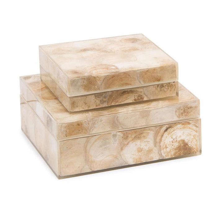 John Richard Set of Two Capiz Shell Boxes