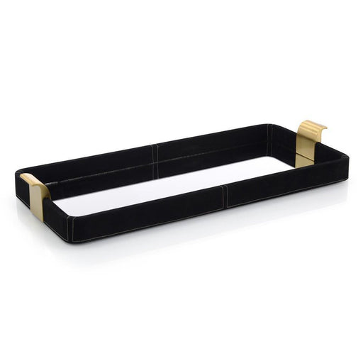 John Richard Black Suede and Mirror Tray