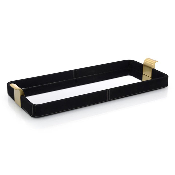 John Richard Black Suede and Mirror Tray