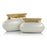 John Richard Set of Two Champagne White and Gold Aluminum Vases