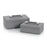 John Richard Set of Two Charcoal Confetti Leather Boxes