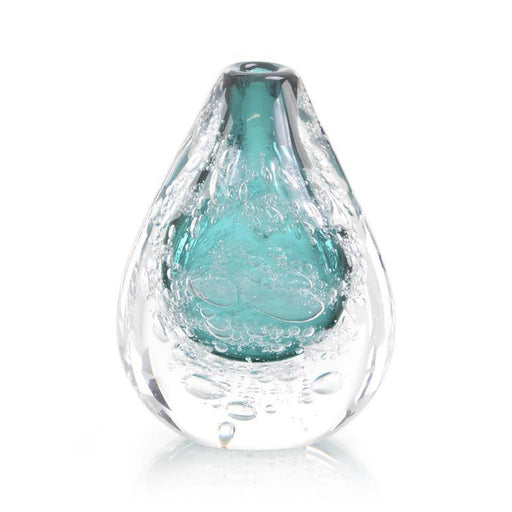 John Richard Azure Art Glass Vase with Bubbles