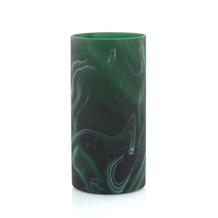 John Richard Emerald Green Marbled Glass Vase