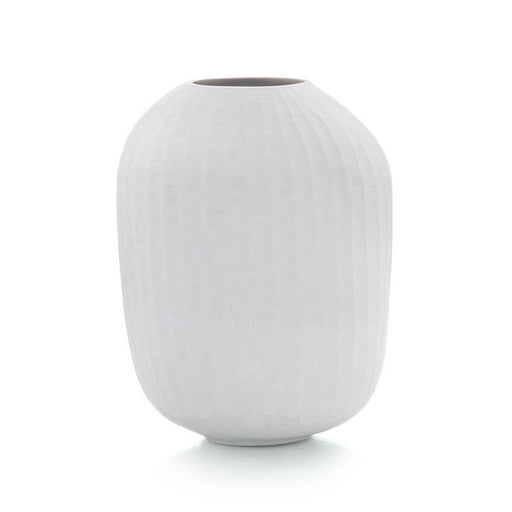 John Richard Vertical Hand-Chiseled White Vase