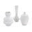 John Richard Set of Three White Chiseled Vases