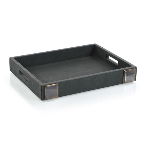 John Richard Verdure Leather Tray
