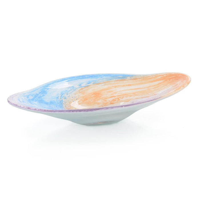 John Richard Confetti Swirl Handblown Oval Glass Bowl